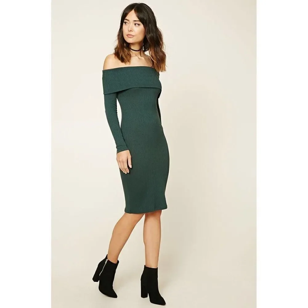 ✨F21 Green Contemporary Bodycon Dress✨